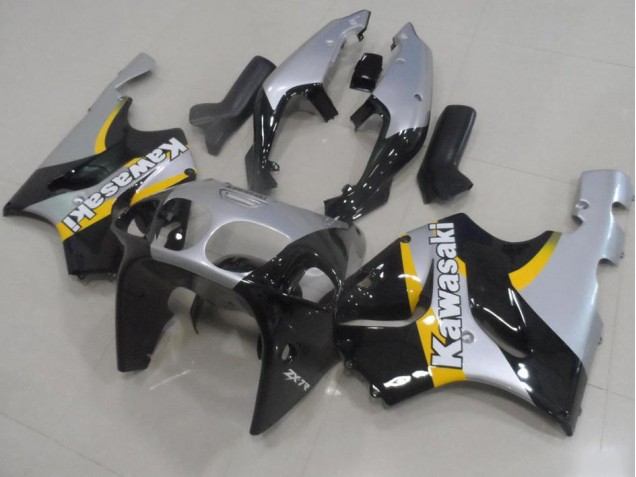 1996-2003 Silver and Black Kawasaki ZX7R Motorcylce Fairings