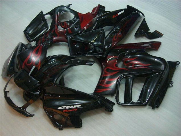 Abs 1995-1998 Black Red Flame Honda CBR600 F3 Motorcyle Fairings