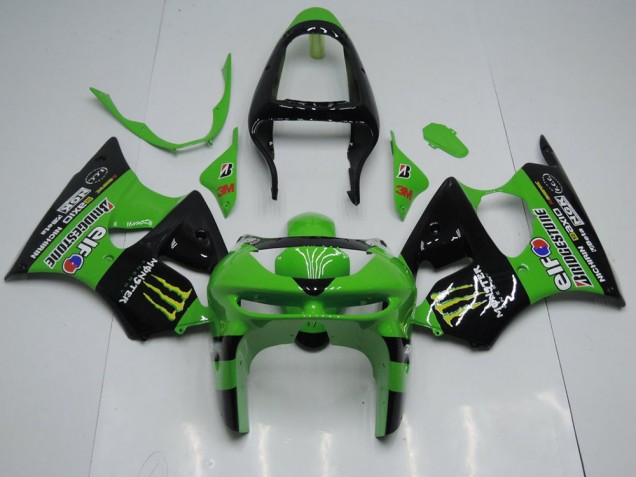 1998-1999 Green Monster Kawasaki ZX6R Motor Bike Fairings