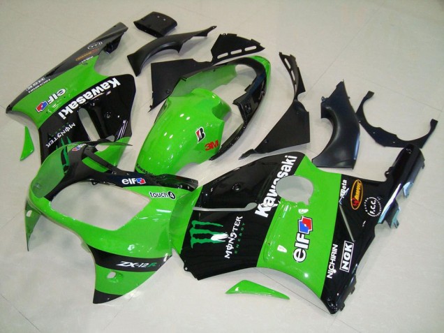 Abs 2000-2001 Green Monster Kawasaki ZX12R Motorcycle Fairing Kit