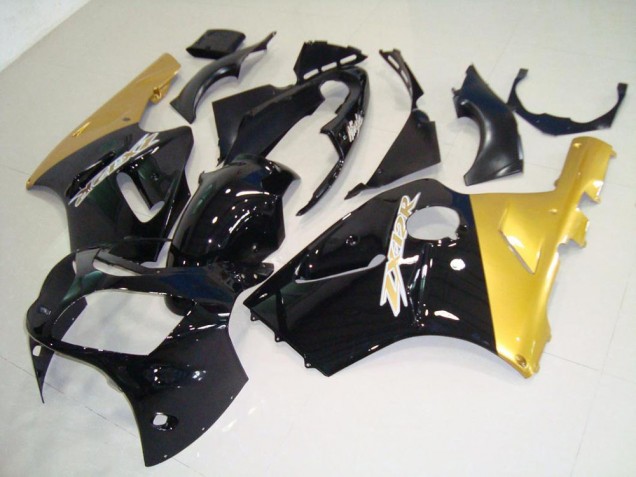 2000-2001 Black Gold Kawasaki ZX12R Motor Bike Fairings