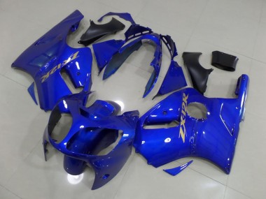Abs 2000-2001 Blue with Gold Sticker Kawasaki ZX12R Replacement Motorcycle Fairings
