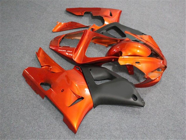 Abs 2000-2001 Orange Black Yamaha YZF R1 Motorcycle Fairings Kit