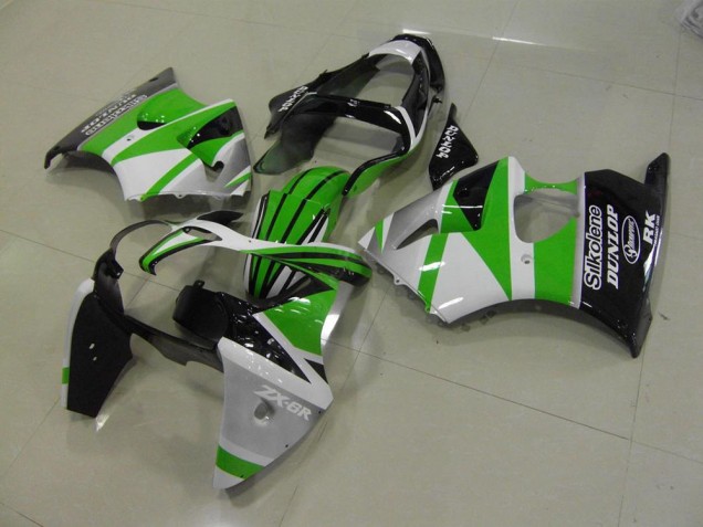 2000-2002 Green White Stripe Kawasaki ZX6R Motorcycle Bodywork