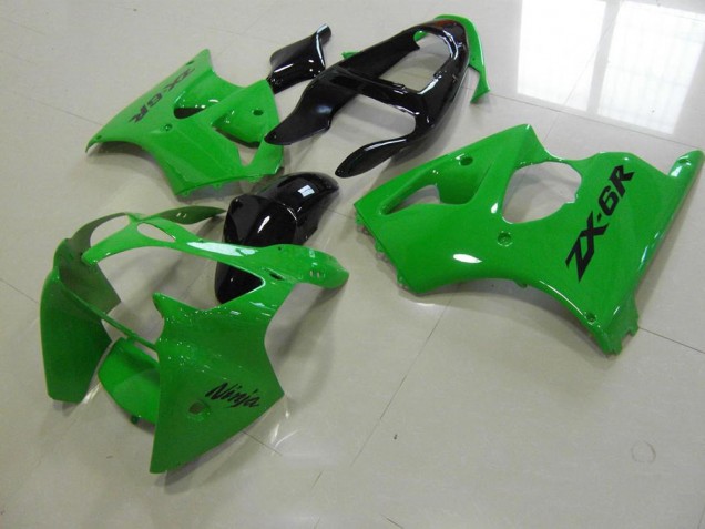 2000-2002 Green Black Tail Kawasaki ZX6R Motorbike Fairing Kits