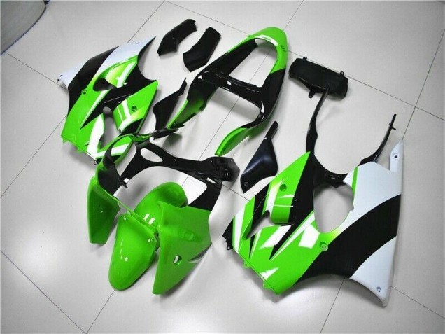 2000-2002 Green White Black Kawasaki ZX6R Bike Fairing Kit