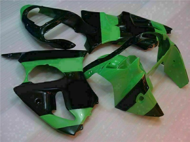 2000-2002 Green Black Kawasaki ZX6R Motorcycle Fairings