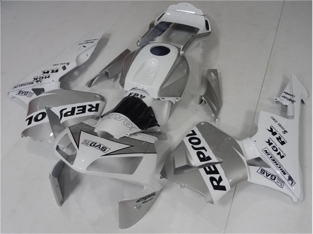 2003-2004 Silve White Black Repsol Honda CBR600RR Bike Fairings