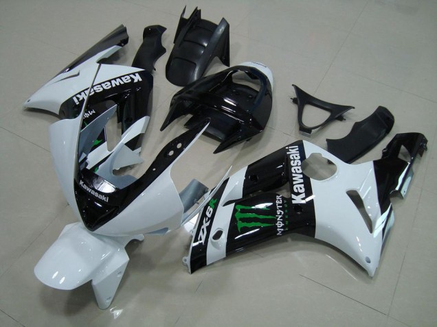 2003-2004 White Monster Kawasaki ZX6R Motorbike Fairing Kits