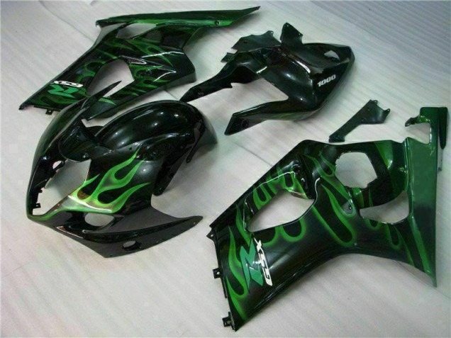 2003-2004 Green Black Suzuki GSXR 1000 Motorbike Fairing