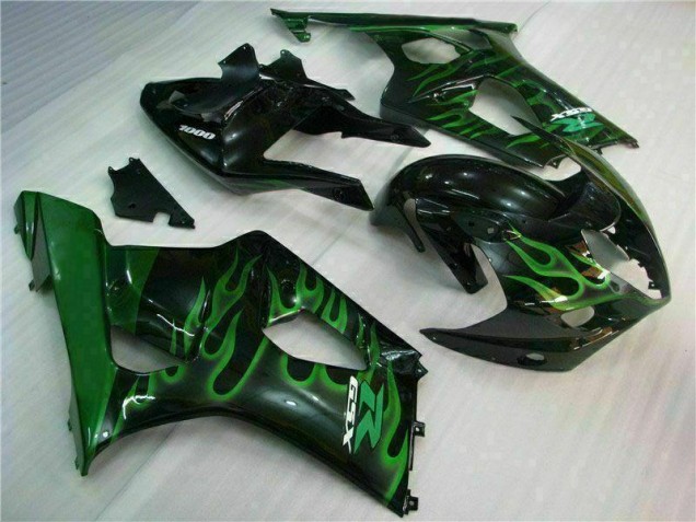 2003-2004 Green Black Suzuki GSXR 1000 Motorbike Fairing