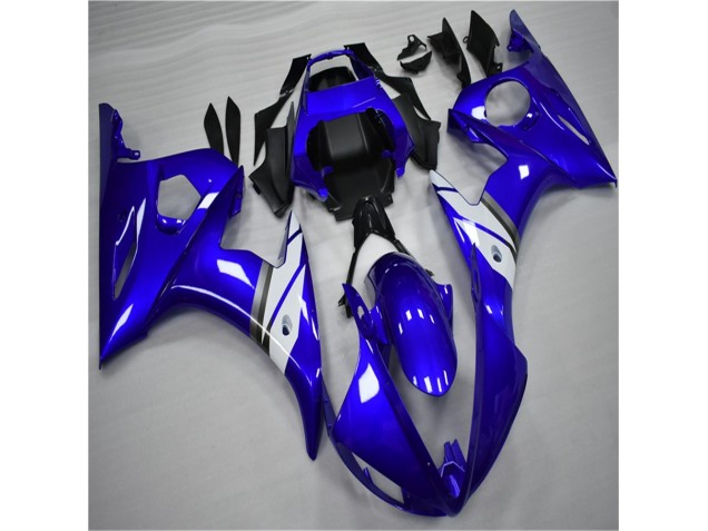 2003-2005 Blue White Yamaha YZF R6 Bike Fairings