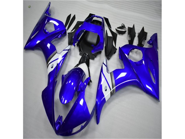 2003-2005 Blue White Yamaha YZF R6 Bike Fairings