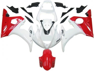 Abs 2003-2005 White Red Yamaha YZF R6 Motorbike Fairing Kits