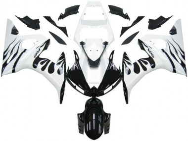 Abs 2003-2005 White Flame Black Yamaha YZF R6 Motorcycle Fairings Kits