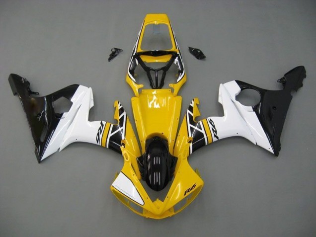 Abs 2003-2005 Yellow White Black Yamaha YZF R6 Moto Fairings