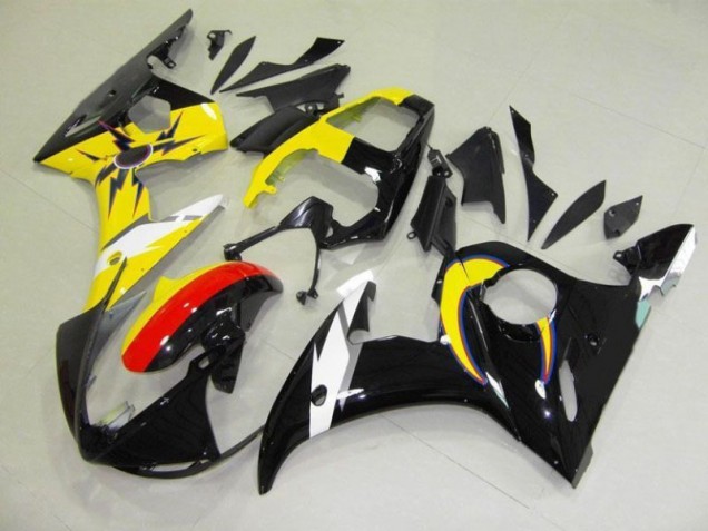 2003-2005 Moon Black Yellow Yamaha YZF R6 Motorcycle Fairings Kits