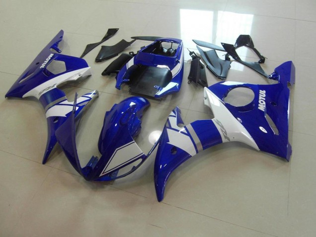 2003-2005 Blue White Yamaha YZF R6 Motorcycle Fairing Kit