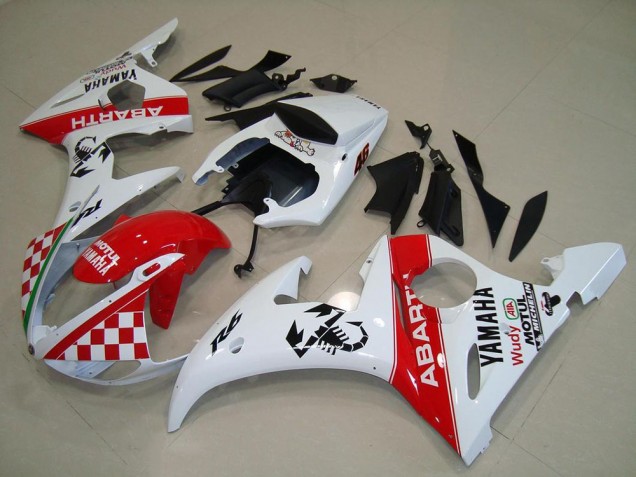 Abs 2003-2005 Red White Yamaha YZF R6 Motorcyle Fairings