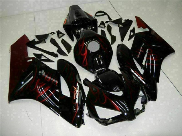 2004-2005 Red Flame Black Honda CBR1000RR Replacement Fairings