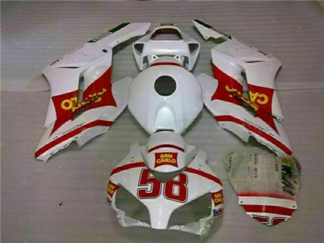 2004-2005 White Red Honda CBR1000RR Motorcycle Fairings