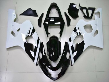 2004-2005 White Black Suzuki GSXR 600/750 Motor Fairings