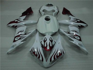 Abs 2004-2006 White Red Flame Yamaha YZF R1 Motorcyle Fairings