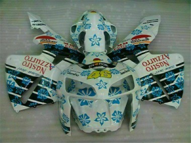 Abs 2005-2006 White Blue Nastro Azzurro 46 Honda CBR600RR Motorcycle Fairing