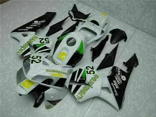 2005-2006 White Yellow Green 52 Honda CBR600RR Motorcycle Bodywork