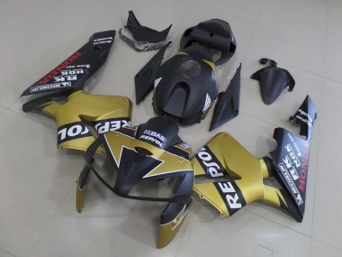 Abs 2005-2006 Black Gold Repsol Honda CBR600RR Motorcycle Fairings Kit