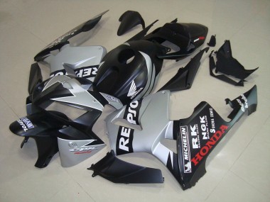 Abs 2005-2006 Matte Black Silver Repsol Honda CBR600RR Bike Fairings