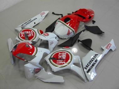 Abs 2005-2006 Pearl White Lucky Strike Honda CBR600RR Motorcycle Fairings Kits