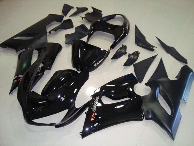 2005-2006 Black Kawasaki ZX6R Motorcyle Fairings