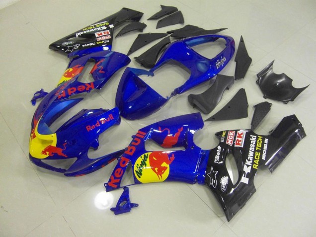 2005-2006 Blue Red Bull Kawasaki ZX6R Motorbike Fairings