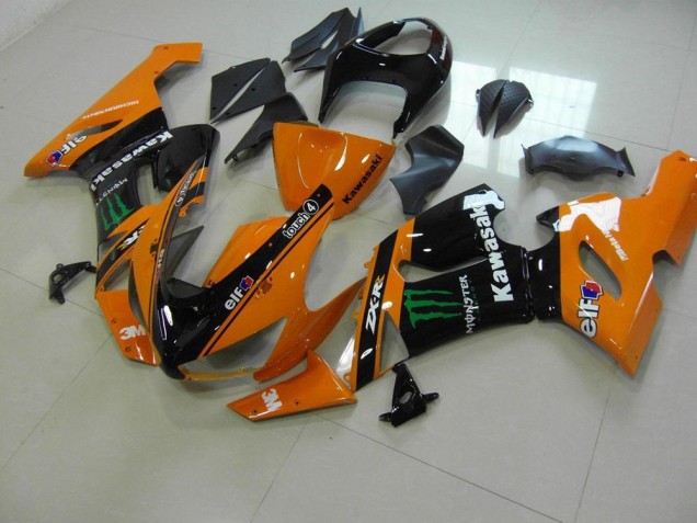 2005-2006 Orange Monster Kawasaki ZX6R Bike Fairing