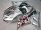 2005-2006 Silver Red Flames Kawasaki ZX6R Motorcycle Fairings