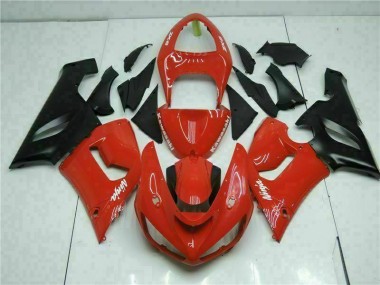 2005-2006 Red Kawasaki ZX6R Bike Fairing Kit