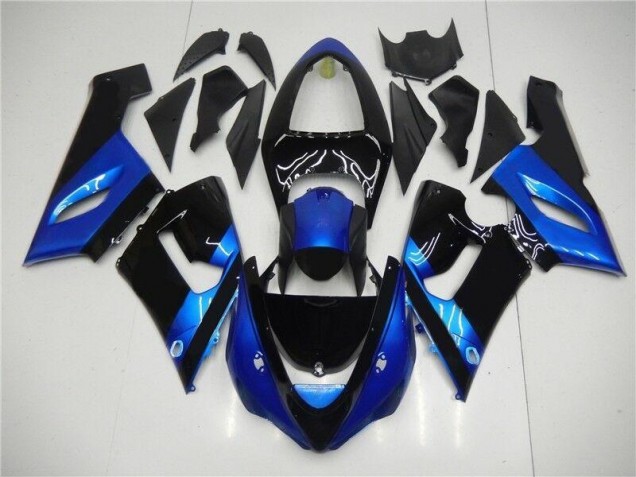 2005-2006 Blue Black Kawasaki ZX6R Motorcycle Fairing Kits