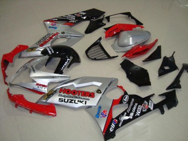 Abs 2005-2006 Silver and Red Suzuki GSXR 1000 Motorcycle Fairings Kits