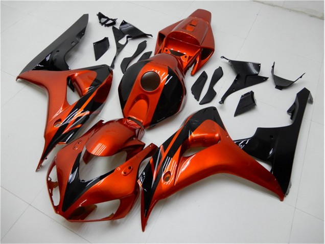 2006-2007 Orange Black Honda CBR1000RR Motorcycle Fairings Kit