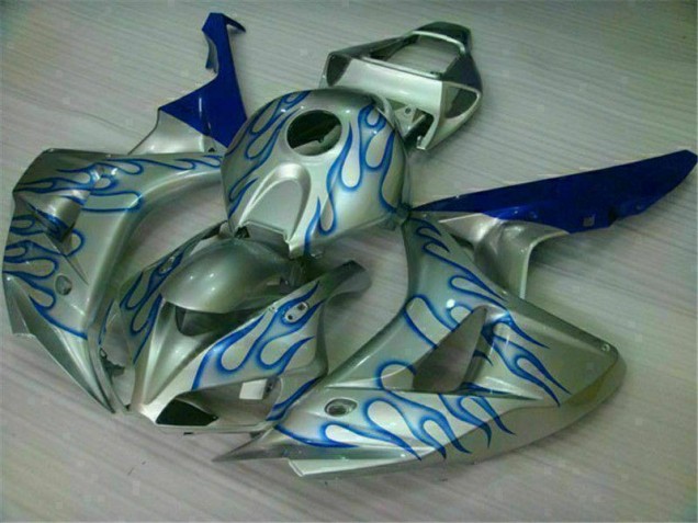 2006-2007 Blue Flame Silver Honda CBR1000RR Motorcycle Fairing Kits