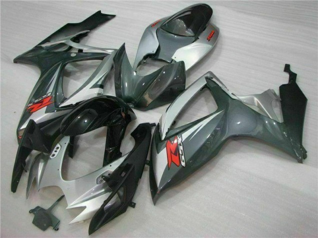 2006-2007 Silver Black Suzuki GSXR 600/750 Motorcycle Fairings Kits