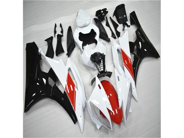 Abs 2006-2007 Red White Black Yamaha YZF R6 Moto Fairings