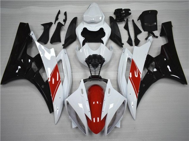 Abs 2006-2007 Red White Black Yamaha YZF R6 Moto Fairings