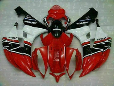 Abs 2006-2007 Red White Yamaha YZF R6 Motorcycle Fairings