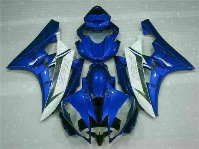 2006-2007 Blue White Yamaha YZF R6 Bike Fairings