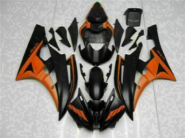 Abs 2006-2007 Orange Black Yamaha YZF R6 Bike Fairing