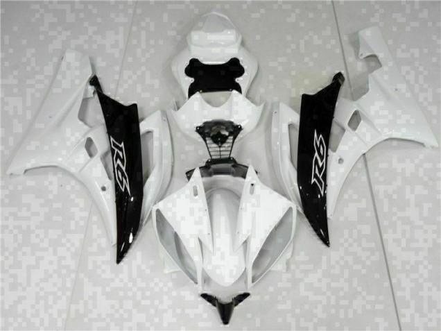 Abs 2006-2007 White Black Yamaha YZF R6 Bike Fairings