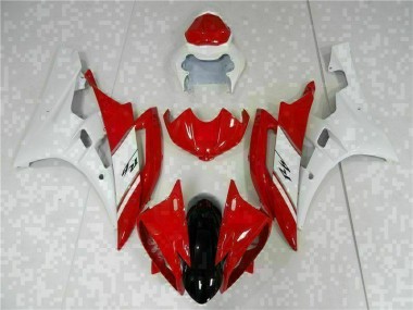 Abs 2006-2007 Red White Yamaha YZF R6 Motorcyle Fairings