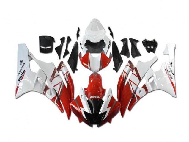 2006-2007 Red White Yamaha YZF R6 Motorcycle Fairings & Bodywork